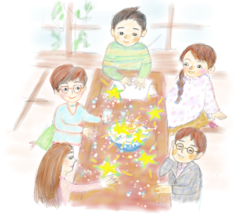 団欒のイラスト